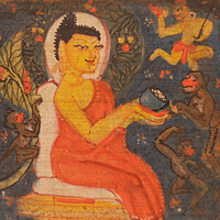 Illustration from a tenth century copy of the Perfection of Wisdom Illustration from a tenth century copy of the Perfection of Wisdom